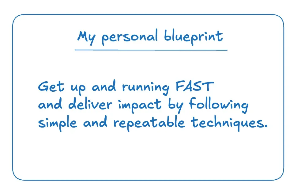 My personal blueprint to get up and running fast when joining a new company
